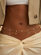 Women'S 2/4Pcs Faux Pearls Decor Pendants Waist Beads Chain, Elegant Zinc Alloy Belts Jewelry Accessories for Party Holiday Back to School, Waist Accessory. Cute Jewelry, Fashionable Body Chain