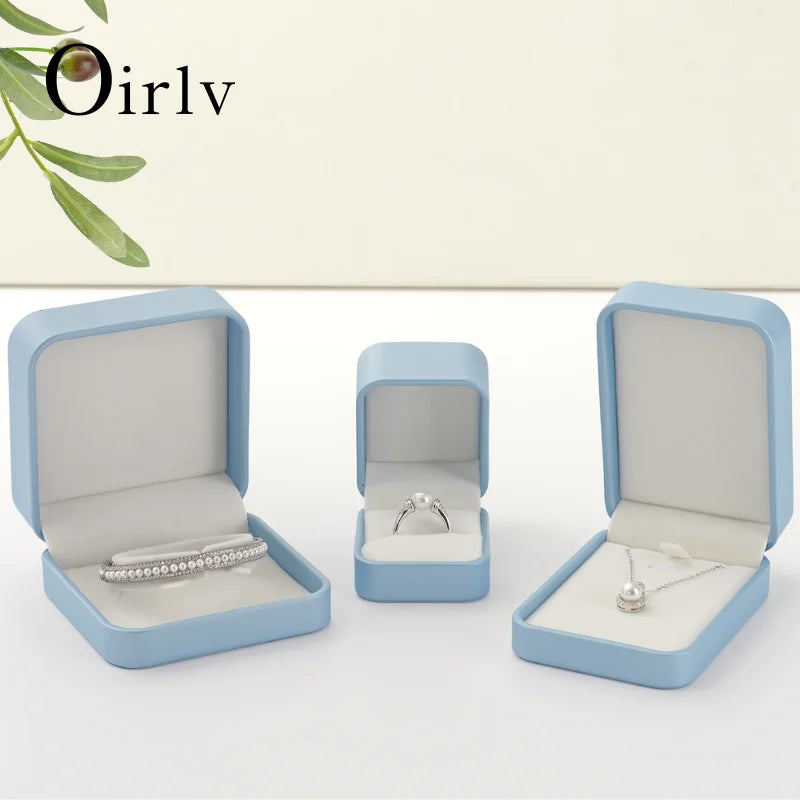 Premium Blue Jewelry Box with Velvet Lining Packaging for Necklaces/Rings/Earrings, Organized for Families and Jewellers