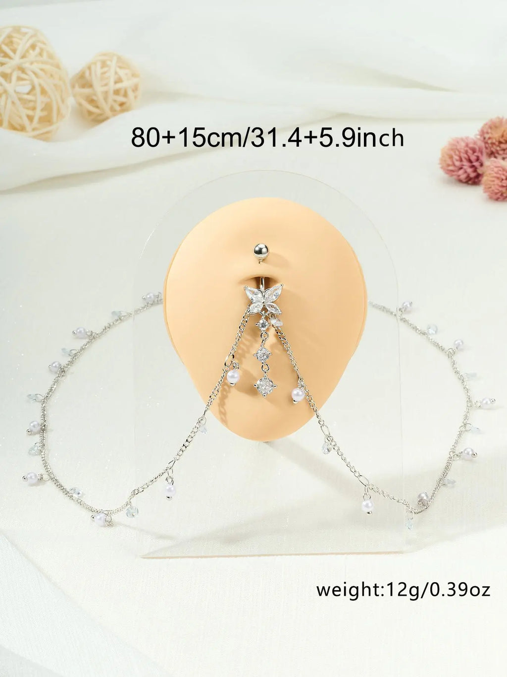 Women'S Elegant Rhinestone Decorated Belly Rings, Exquisite Trendy Belly Piercing Jewelry, Chic Body High Quality Jewelry for Party & Daily Decor, Septum Jewelry, Belly Button Ring, Navel Ring, Piercings Jewelry