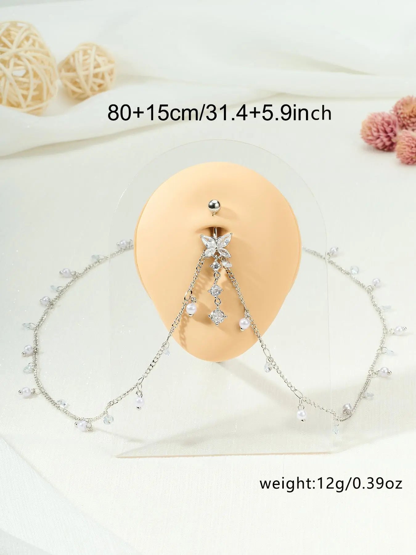 Women'S Elegant Rhinestone Decorated Belly Rings, Exquisite Trendy Belly Piercing Jewelry, Chic Body High Quality Jewelry for Party & Daily Decor, Septum Jewelry, Belly Button Ring, Navel Ring, Piercings Jewelry