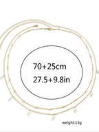 Women'S 2/4Pcs Faux Pearls Decor Pendants Waist Beads Chain, Elegant Zinc Alloy Belts Jewelry Accessories for Party Holiday Back to School, Waist Accessory. Cute Jewelry, Fashionable Body Chain