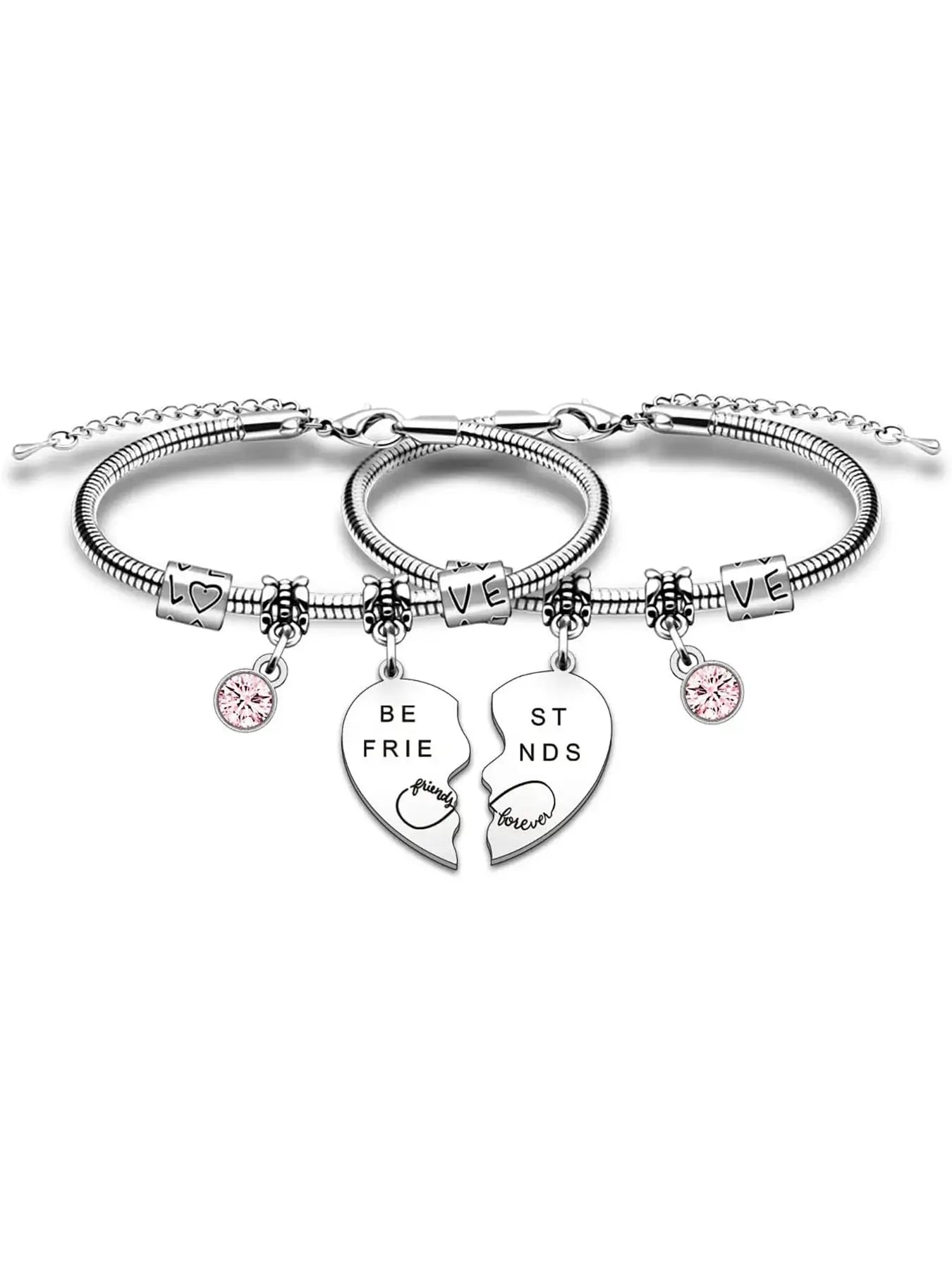 Sisters Best Friend Matching Bracelet, Cute Stainless Steel Jewelry for Girls, Birthday & Christmas Gift Ideas, Fashion Accessories for Women & Girls