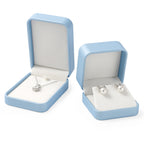 Premium Blue Jewelry Box with Velvet Lining Packaging for Necklaces/Rings/Earrings, Organized for Families and Jewellers