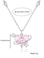 Rhinestone Decor Pendant Necklace as Perfect Gift for Girlfriend, Fashion Heart Shaped Artificial Crystal Alloy Jewelry, Daily Clothing Deco, Rhinestone Decorated Necklace