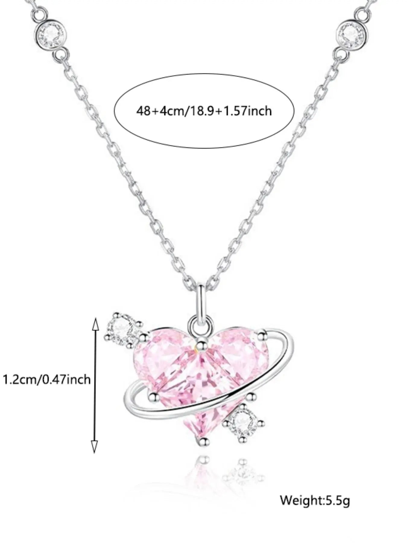 Rhinestone Decor Pendant Necklace as Perfect Gift for Girlfriend, Fashion Heart Shaped Artificial Crystal Alloy Jewelry, Daily Clothing Deco, Rhinestone Decorated Necklace