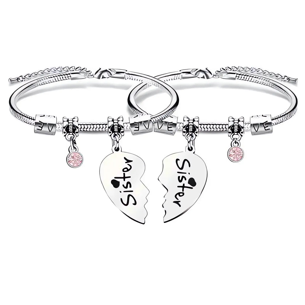 Sisters Best Friend Matching Bracelet, Cute Stainless Steel Jewelry for Girls, Birthday & Christmas Gift Ideas, Fashion Accessories for Women & Girls