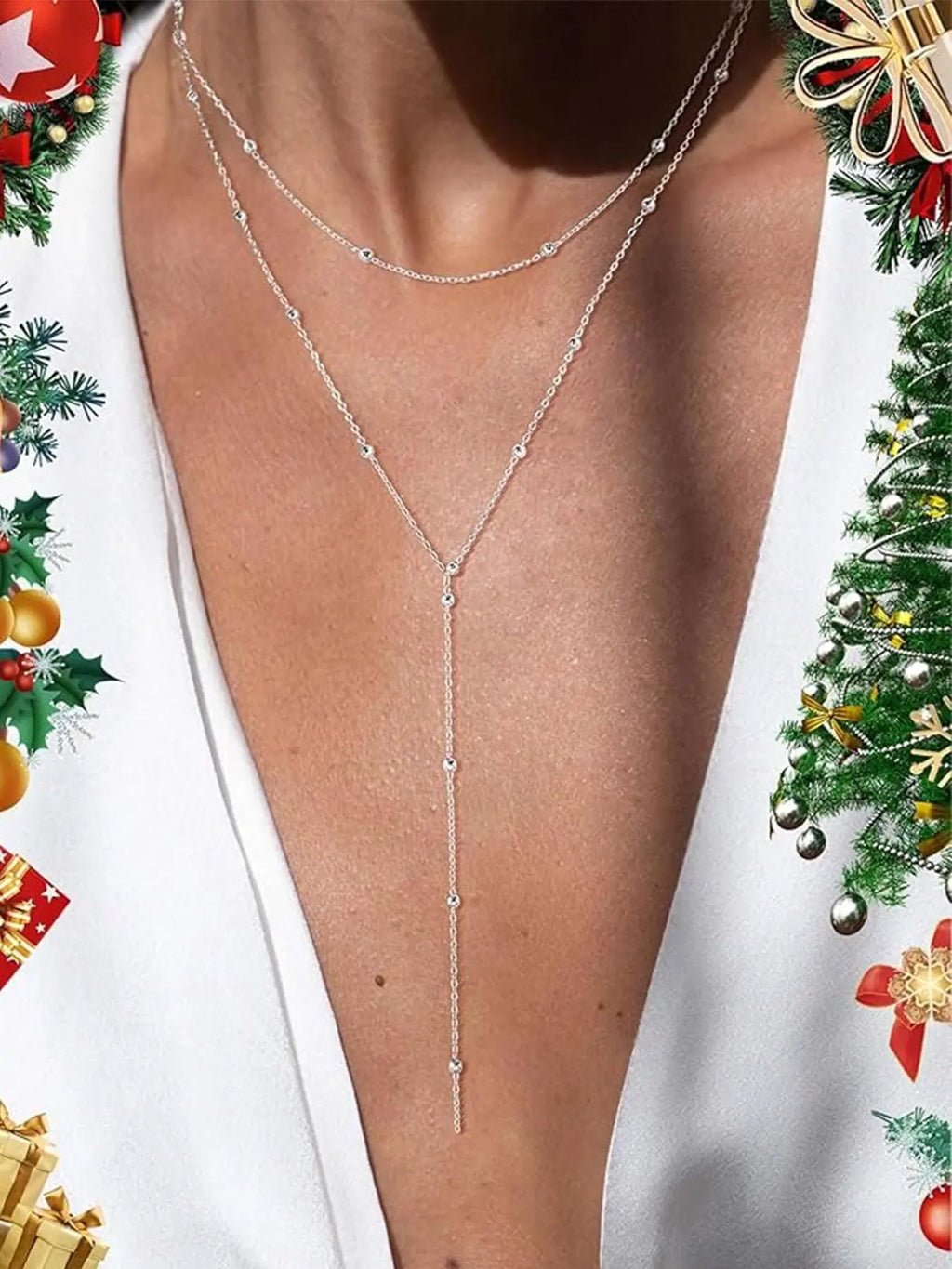 Layered Necklace for Women, Fashion Jewelry for Party, Daily Clothing Decor, Trendy All-Match & Exquisite Jewelry for Birthday Gift, Exquisite Chain Jewelry, Fashionable Accessories