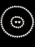 3-Piece Women'S Hip Hop Heart Chain Necklace & Bracelet & Artificial Zircon Earrings, Jewelry Gift for Women, All-Season Street Style Accessories, Fashion Jewelry Set, Matching Jewelry Set, Maximalist Jewelry Set, Choker Set, Heart Shine Set
