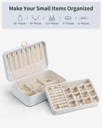 Jewelry Travel Organizer 2 Layer Travel Jewelry Case PU Leather Jewelry Organizer for Necklace Earring Storage Gifts for Girls Women