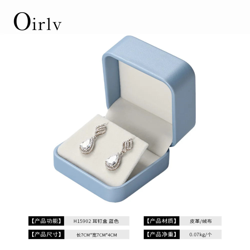 Premium Blue Jewelry Box with Velvet Lining Packaging for Necklaces/Rings/Earrings, Organized for Families and Jewellers