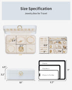 Jewelry Travel Organizer 2 Layer Travel Jewelry Case PU Leather Jewelry Organizer for Necklace Earring Storage Gifts for Girls Women