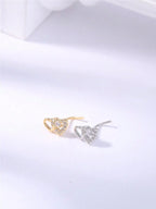 Heart Shaped L Shape Nose Stud, Rhinestone Decor Nose Ring, Nose Rings Studs, Nose Piercing Jewelry, Fashionable Love Body Jewelry for Women & Girls, Trendy All-Match & Exquisite Jewelry for Birthday Gift, Chic Body Jewelry