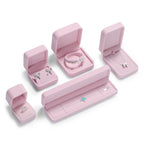 Pink Velvet Jewelry Box Set Jeweler Specialized Cases for Rings, Earrings, Bracelets, Necklaces, Premium Gift Storage Organizer