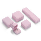 Pink Velvet Jewelry Box Set Jeweler Specialized Cases for Rings, Earrings, Bracelets, Necklaces, Premium Gift Storage Organizer