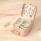 Small Jewelry Box,  Portable Jewelry Box Organizer Pink Leather Mini Travel Jewelry Case for Rings Earrings Necklace Bracelets Jewelry for Women Girls