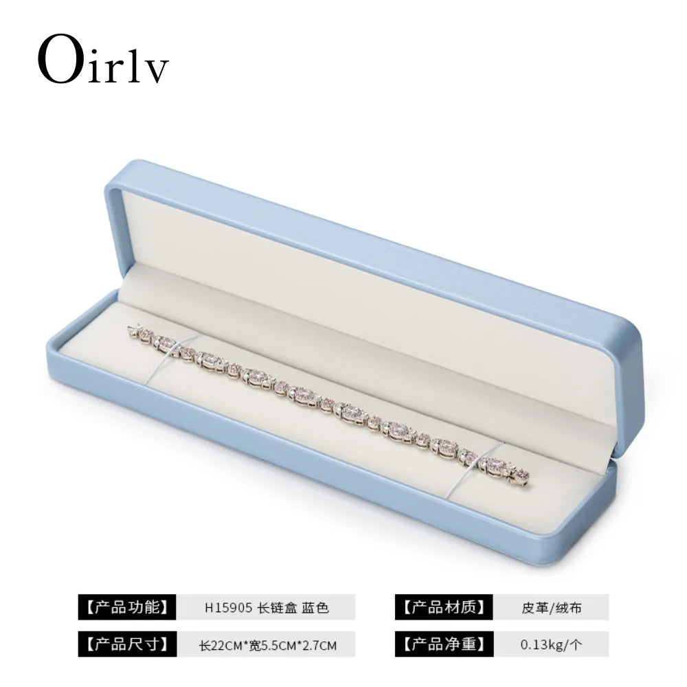 Premium Blue Jewelry Box with Velvet Lining Packaging for Necklaces/Rings/Earrings, Organized for Families and Jewellers