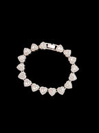 3-Piece Women'S Hip Hop Heart Chain Necklace & Bracelet & Artificial Zircon Earrings, Jewelry Gift for Women, All-Season Street Style Accessories, Fashion Jewelry Set, Matching Jewelry Set, Maximalist Jewelry Set, Choker Set, Heart Shine Set