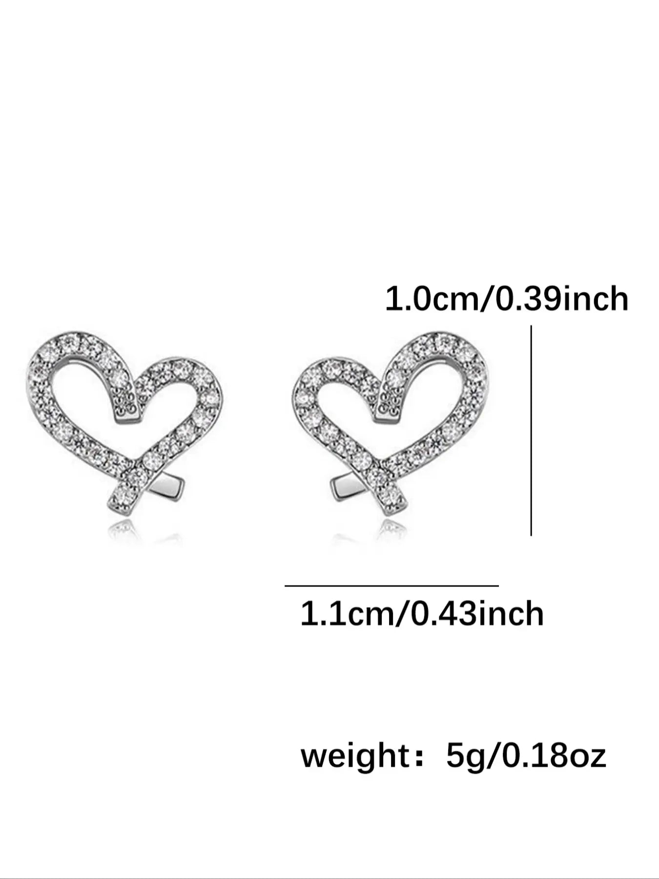 Women'S Elegant Heart & Bow Stud Earring Set, Copper Fabric, Gift Box Included, Perfect for All Seasons Cute Jewelry Collection, Jewelry Gifts, Heart Shaped Earrings