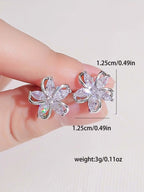 Women'S Elegant Heart & Bow Stud Earring Set, Copper Fabric, Gift Box Included, Perfect for All Seasons Cute Jewelry Collection, Jewelry Gifts, Heart Shaped Earrings