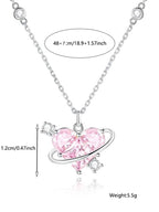 Rhinestone Decor Pendant Necklace as Perfect Gift for Girlfriend, Fashion Heart Shaped Artificial Crystal Alloy Jewelry, Daily Clothing Deco, Rhinestone Decorated Necklace