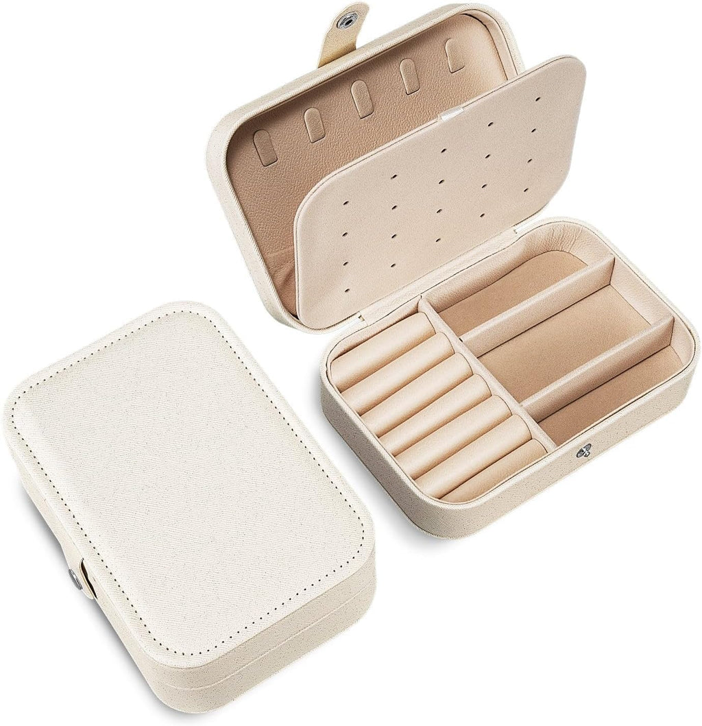 Travel Jewelry Box, Double Layer Small Jewelry Case Storage for Rings Earrings Necklace Bracelets, Premium PU Leather Jewelry Boxes Holder, Jewelry Box Organiser for Women Girls