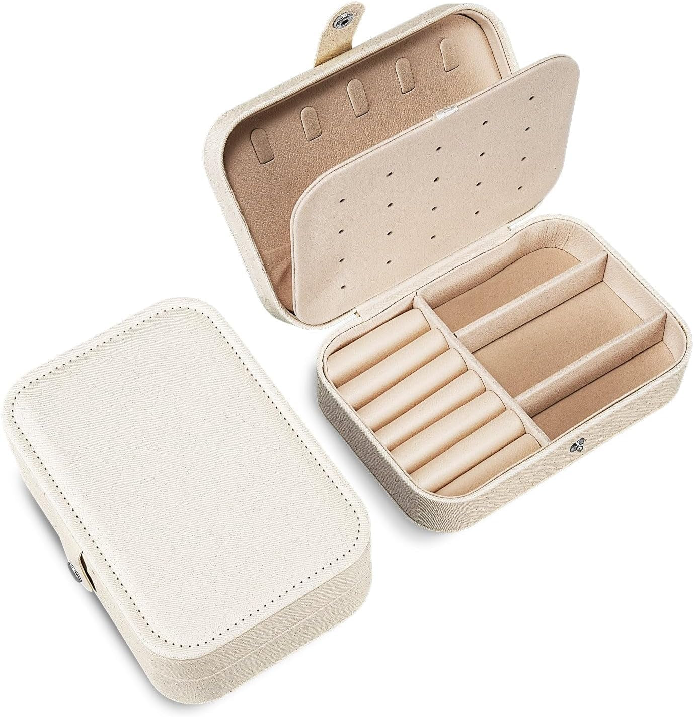 Travel Jewelry Box, Double Layer Small Jewelry Case Storage for Rings Earrings Necklace Bracelets, Premium PU Leather Jewelry Boxes Holder, Jewelry Box Organiser for Women Girls