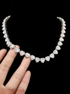 3-Piece Women'S Hip Hop Heart Chain Necklace & Bracelet & Artificial Zircon Earrings, Jewelry Gift for Women, All-Season Street Style Accessories, Fashion Jewelry Set, Matching Jewelry Set, Maximalist Jewelry Set, Choker Set, Heart Shine Set
