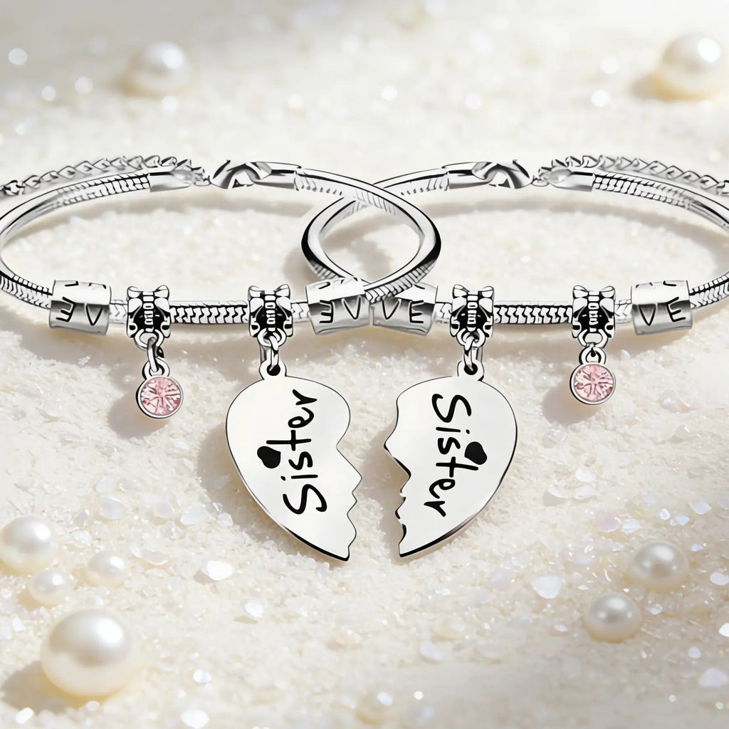 Sisters Best Friend Matching Bracelet, Cute Stainless Steel Jewelry for Girls, Birthday & Christmas Gift Ideas, Fashion Accessories for Women & Girls