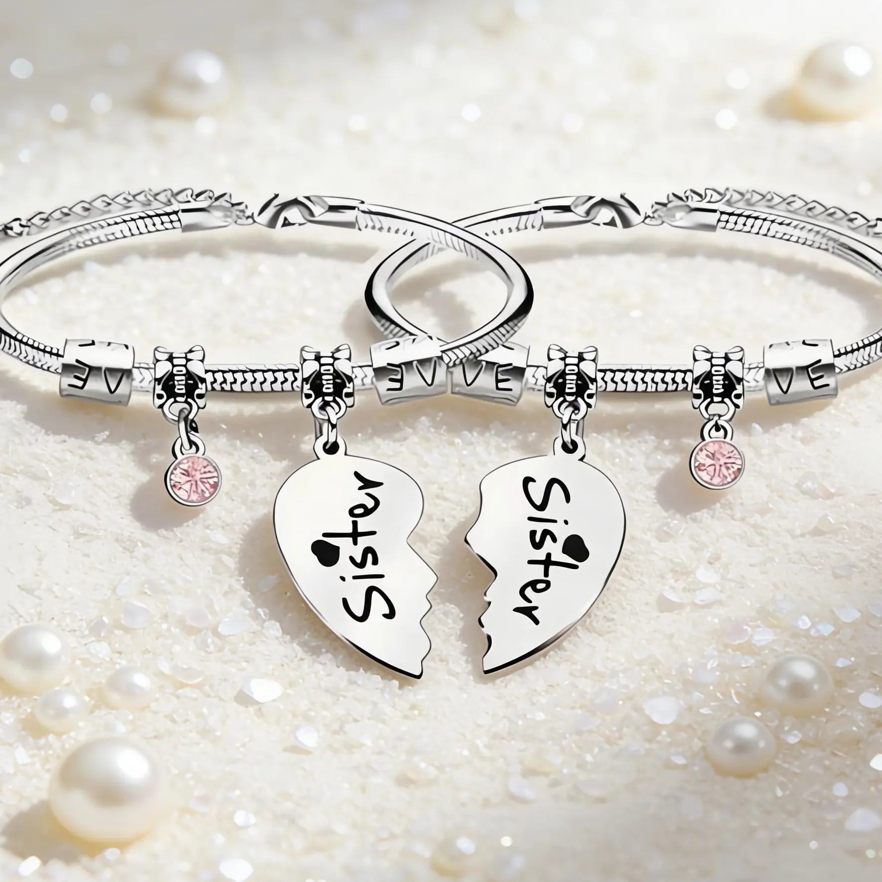 Sisters Best Friend Matching Bracelet, Cute Stainless Steel Jewelry for Girls, Birthday & Christmas Gift Ideas, Fashion Accessories for Women & Girls