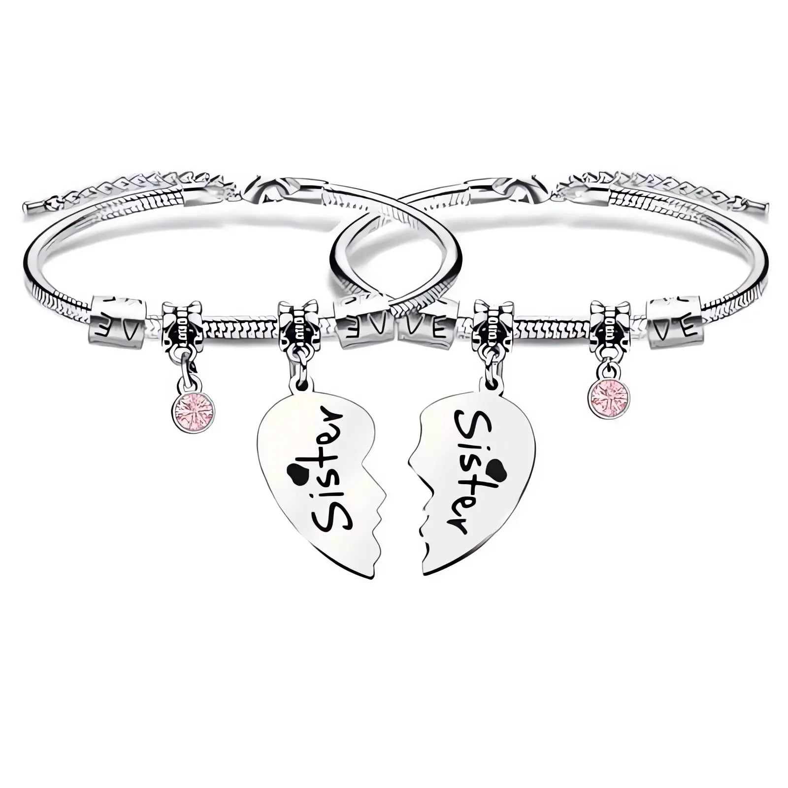 Sisters Best Friend Matching Bracelet, Cute Stainless Steel Jewelry for Girls, Birthday & Christmas Gift Ideas, Fashion Accessories for Women & Girls