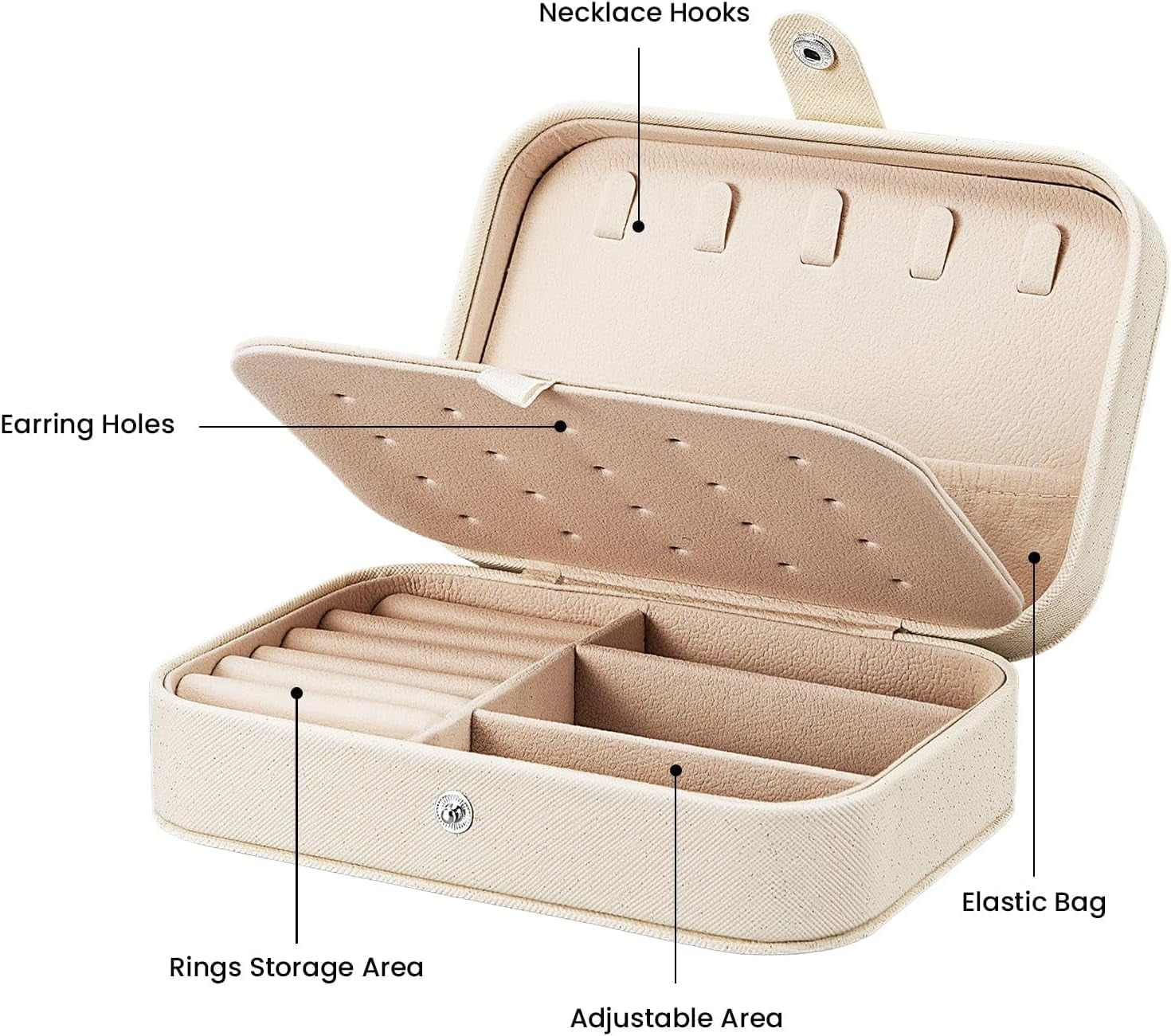 Travel Jewelry Box, Double Layer Small Jewelry Case Storage for Rings Earrings Necklace Bracelets, Premium PU Leather Jewelry Boxes Holder, Jewelry Box Organiser for Women Girls