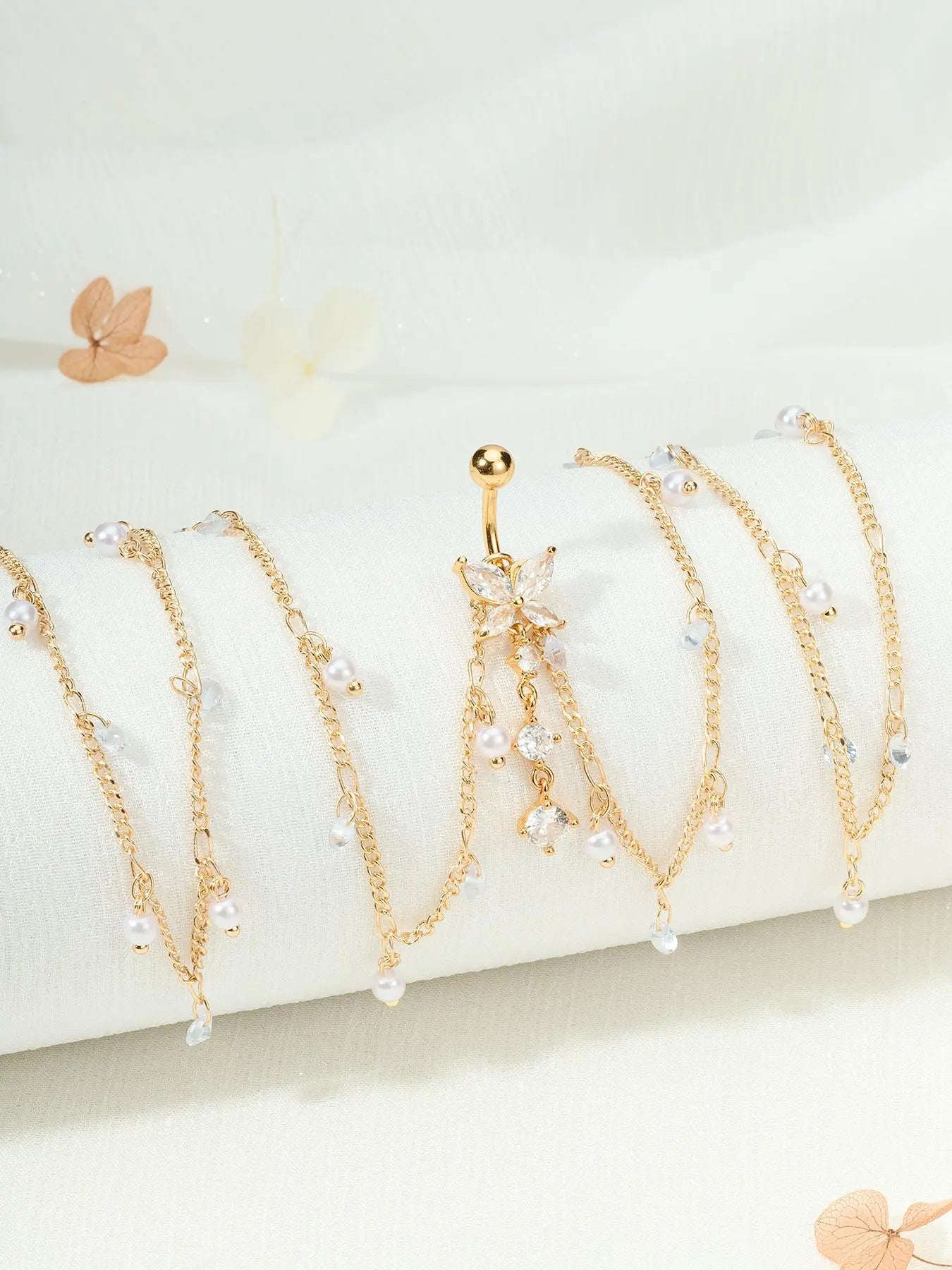 Women'S Elegant Rhinestone Decorated Belly Rings, Exquisite Trendy Belly Piercing Jewelry, Chic Body High Quality Jewelry for Party & Daily Decor, Septum Jewelry, Belly Button Ring, Navel Ring, Piercings Jewelry