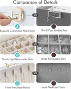 Jewelry Travel Organizer 2 Layer Travel Jewelry Case PU Leather Jewelry Organizer for Necklace Earring Storage Gifts for Girls Women