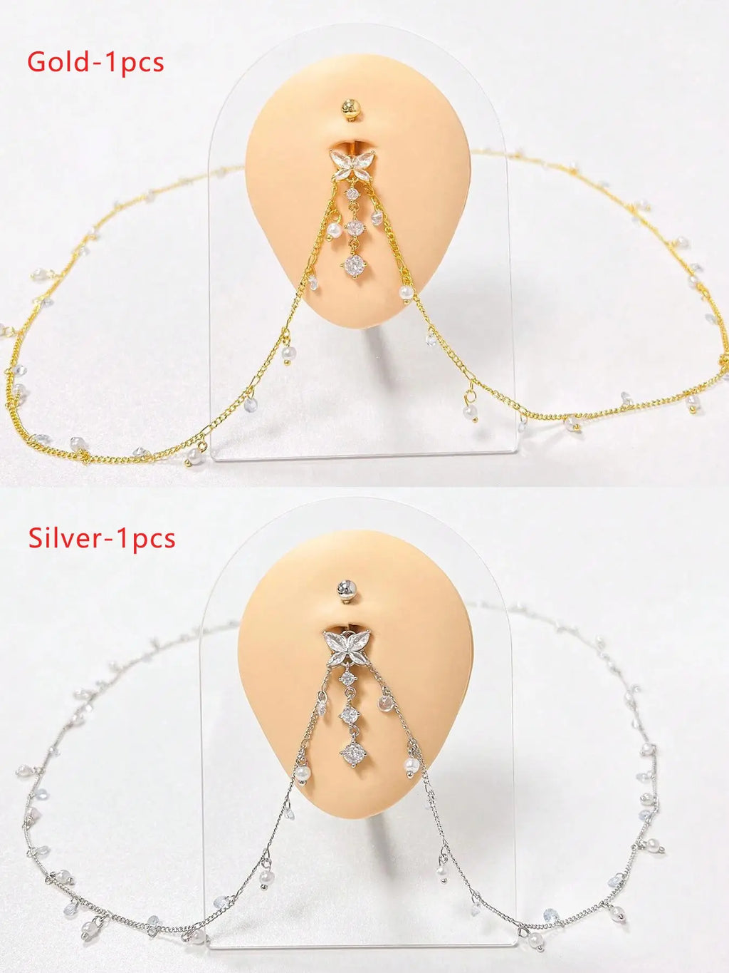 Women'S Elegant Rhinestone Decorated Belly Rings, Exquisite Trendy Belly Piercing Jewelry, Chic Body High Quality Jewelry for Party & Daily Decor, Septum Jewelry, Belly Button Ring, Navel Ring, Piercings Jewelry