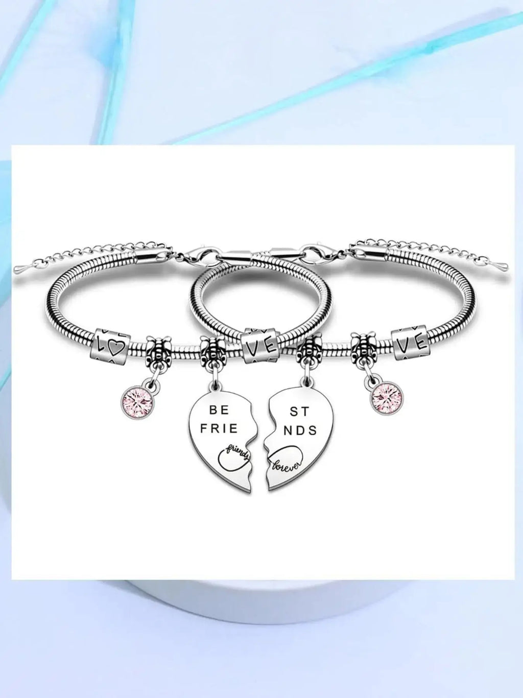 Sisters Best Friend Matching Bracelet, Cute Stainless Steel Jewelry for Girls, Birthday & Christmas Gift Ideas, Fashion Accessories for Women & Girls