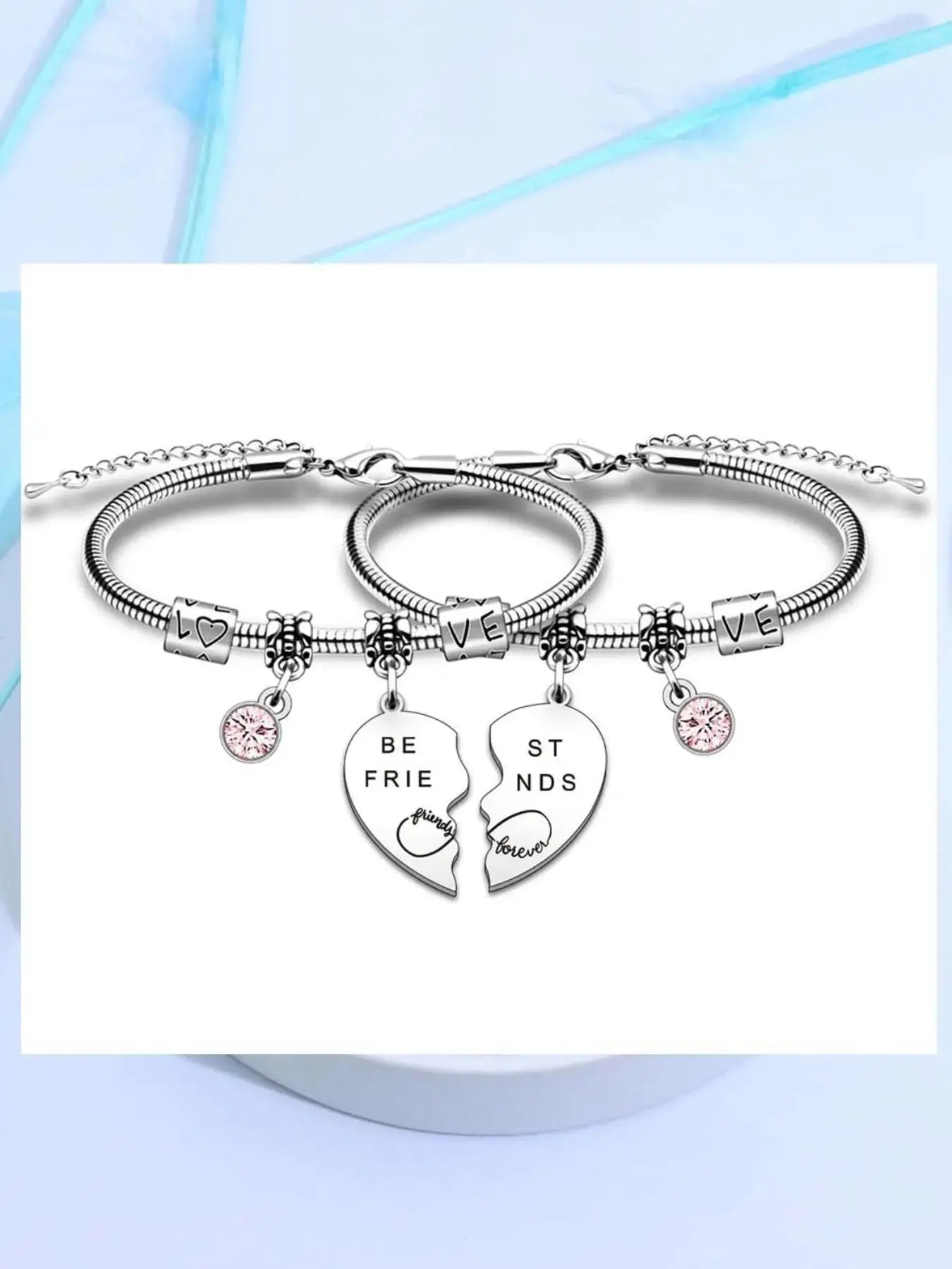 Sisters Best Friend Matching Bracelet, Cute Stainless Steel Jewelry for Girls, Birthday & Christmas Gift Ideas, Fashion Accessories for Women & Girls