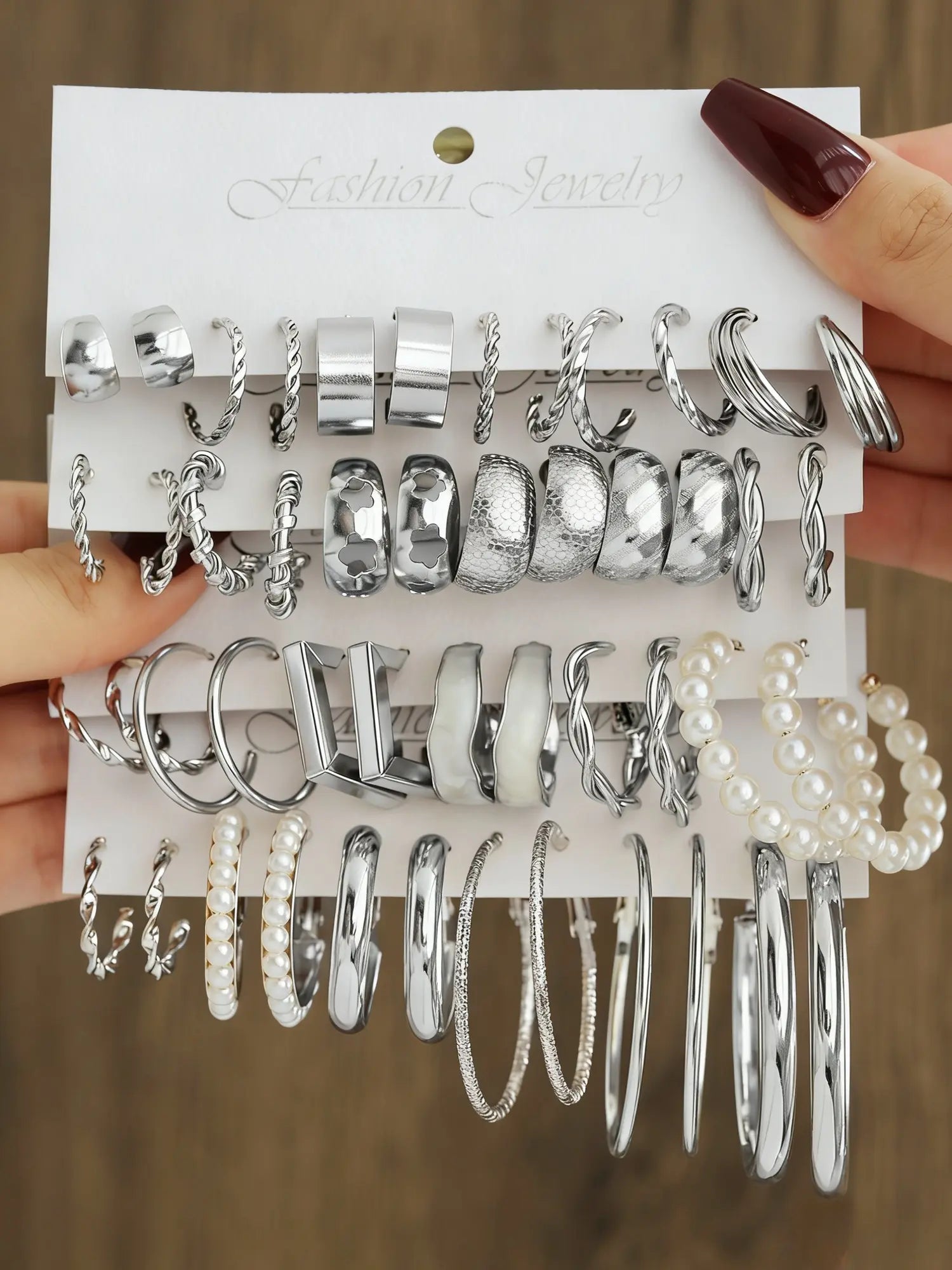 24 Pairs Elegant Alloy Flower Earrings Set, Hoop Earring Set with Mermaid Design, Perfect Gift for Women and Office Wear Jewelry Collection, Earring Stacking Set, Ear Accessories
