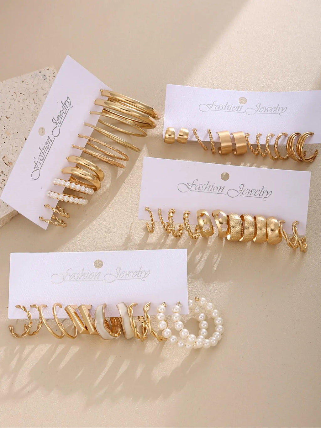24 Pairs Elegant Alloy Flower Earrings Set, Hoop Earring Set with Mermaid Design, Perfect Gift for Women and Office Wear Jewelry Collection, Earring Stacking Set, Ear Accessories