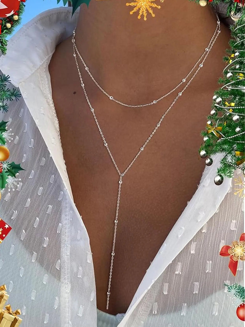 Layered Necklace for Women, Fashion Jewelry for Party, Daily Clothing Decor, Trendy All-Match & Exquisite Jewelry for Birthday Gift, Exquisite Chain Jewelry, Fashionable Accessories