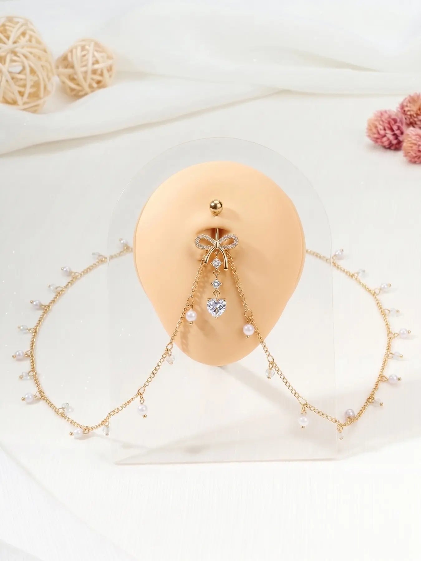 Women'S Elegant Rhinestone Decorated Belly Rings, Exquisite Trendy Belly Piercing Jewelry, Chic Body High Quality Jewelry for Party & Daily Decor, Septum Jewelry, Belly Button Ring, Navel Ring, Piercings Jewelry