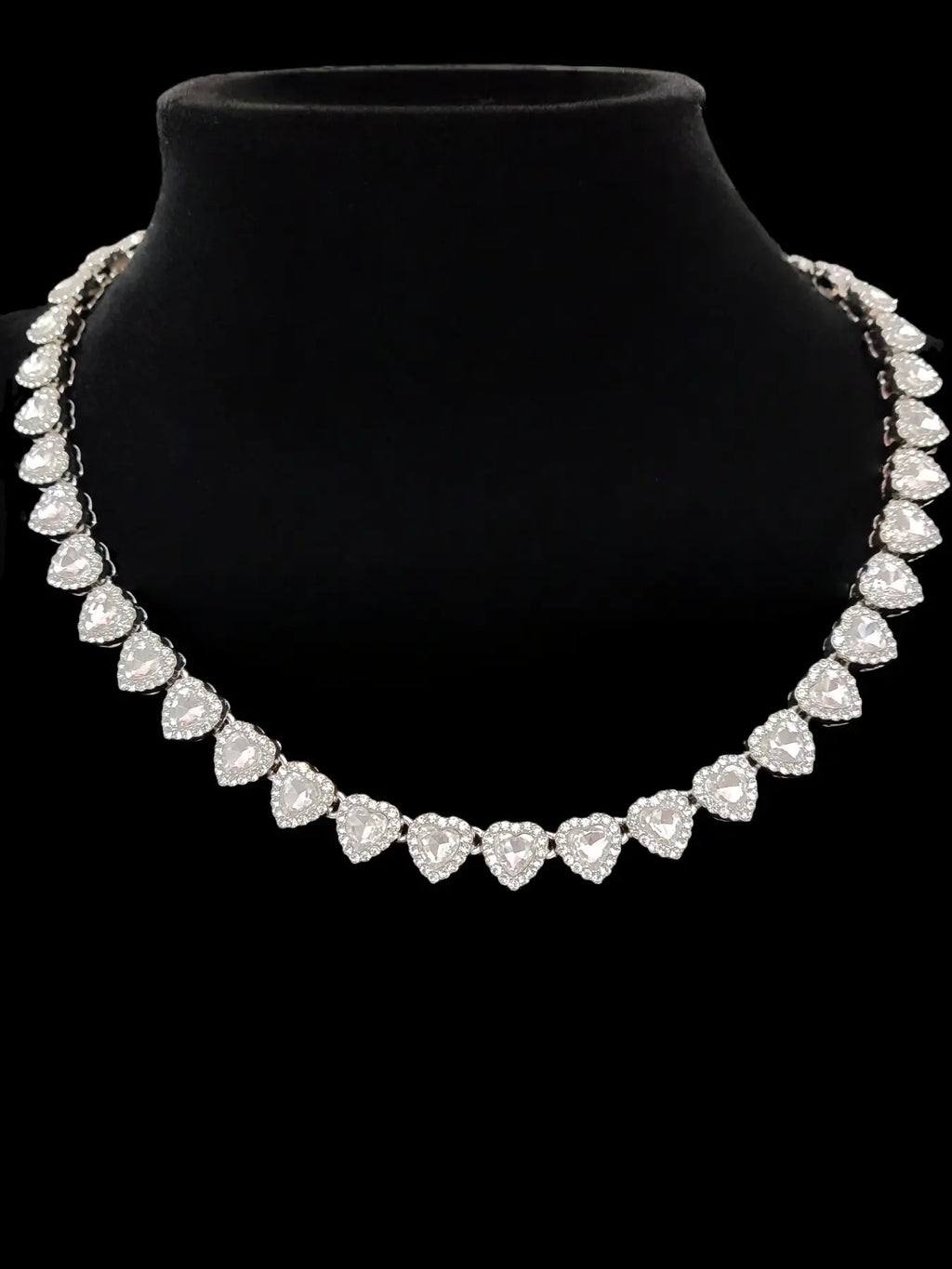 3-Piece Women'S Hip Hop Heart Chain Necklace & Bracelet & Artificial Zircon Earrings, Jewelry Gift for Women, All-Season Street Style Accessories, Fashion Jewelry Set, Matching Jewelry Set, Maximalist Jewelry Set, Choker Set, Heart Shine Set