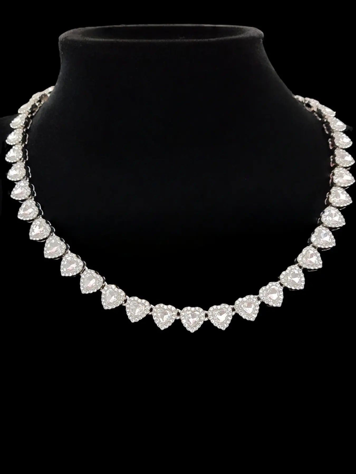 3-Piece Women'S Hip Hop Heart Chain Necklace & Bracelet & Artificial Zircon Earrings, Jewelry Gift for Women, All-Season Street Style Accessories, Fashion Jewelry Set, Matching Jewelry Set, Maximalist Jewelry Set, Choker Set, Heart Shine Set