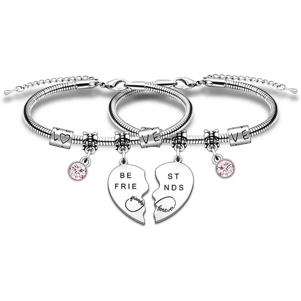 Sisters Best Friend Matching Bracelet, Cute Stainless Steel Jewelry for Girls, Birthday & Christmas Gift Ideas, Fashion Accessories for Women & Girls