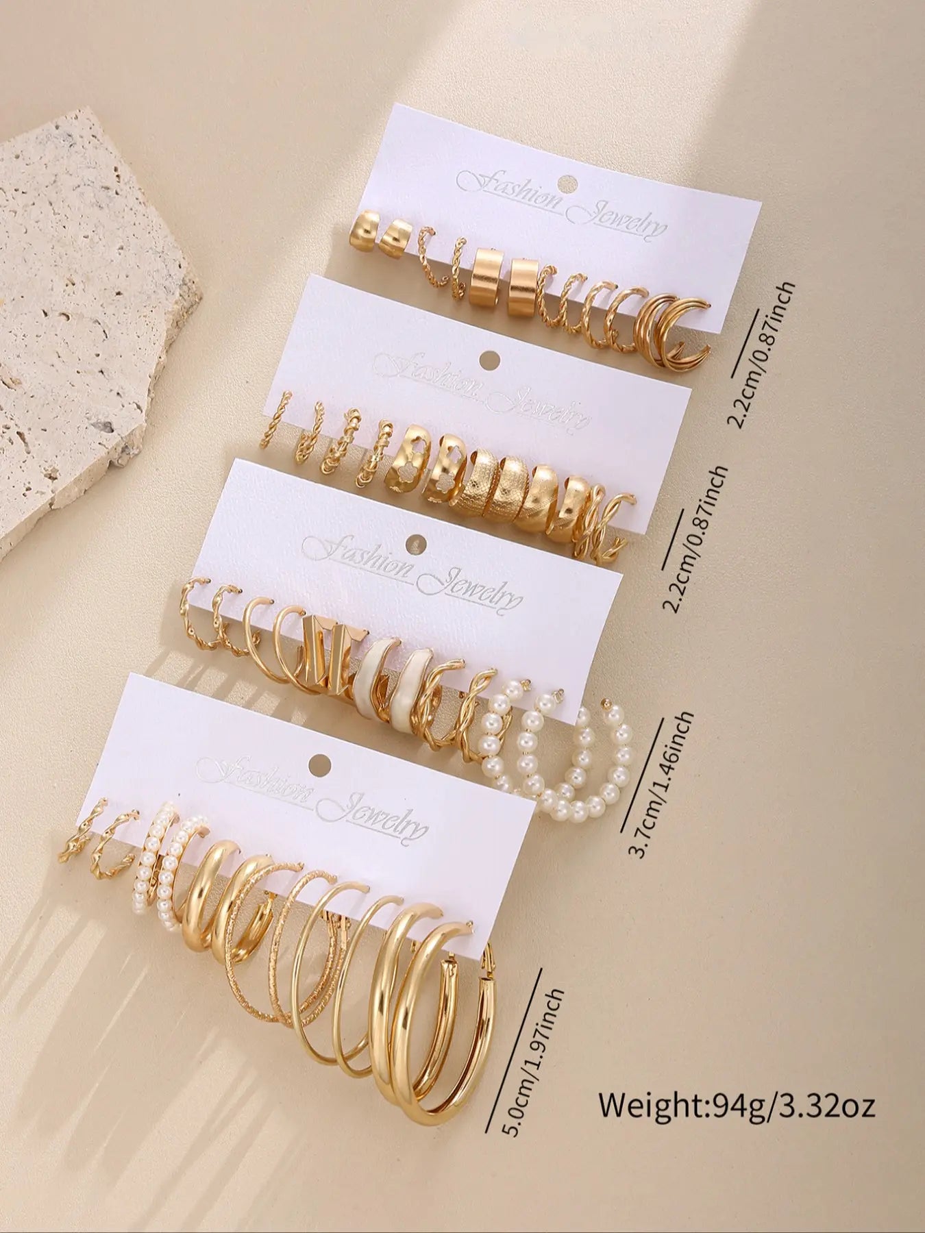 24 Pairs Elegant Alloy Flower Earrings Set, Hoop Earring Set with Mermaid Design, Perfect Gift for Women and Office Wear Jewelry Collection, Earring Stacking Set, Ear Accessories