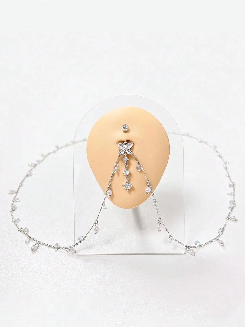Women'S Elegant Rhinestone Decorated Belly Rings, Exquisite Trendy Belly Piercing Jewelry, Chic Body High Quality Jewelry for Party & Daily Decor, Septum Jewelry, Belly Button Ring, Navel Ring, Piercings Jewelry