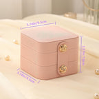Small Jewelry Box,  Portable Jewelry Box Organizer Pink Leather Mini Travel Jewelry Case for Rings Earrings Necklace Bracelets Jewelry for Women Girls