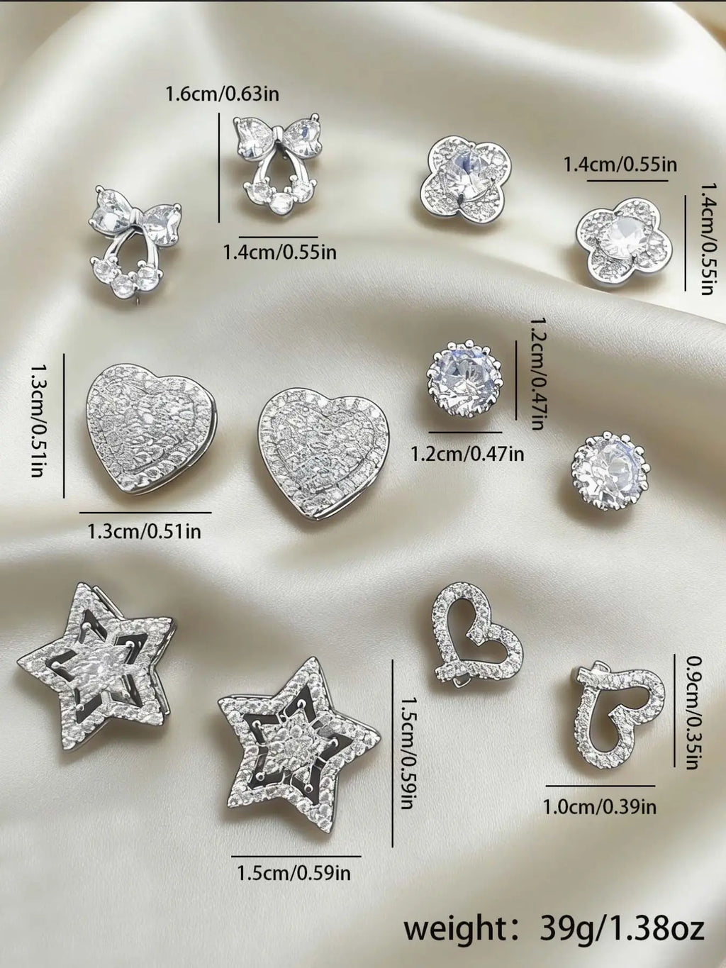 Women'S Elegant Heart & Bow Stud Earring Set, Copper Fabric, Gift Box Included, Perfect for All Seasons Cute Jewelry Collection, Jewelry Gifts, Heart Shaped Earrings