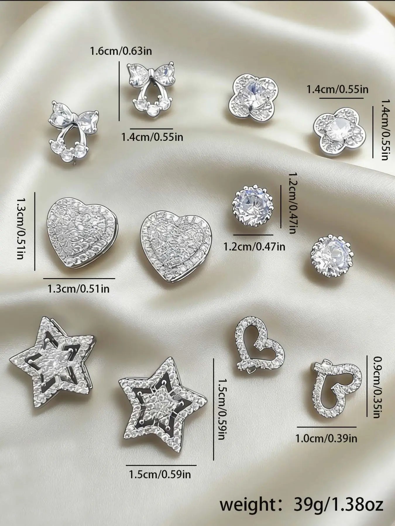 Women'S Elegant Heart & Bow Stud Earring Set, Copper Fabric, Gift Box Included, Perfect for All Seasons Cute Jewelry Collection, Jewelry Gifts, Heart Shaped Earrings