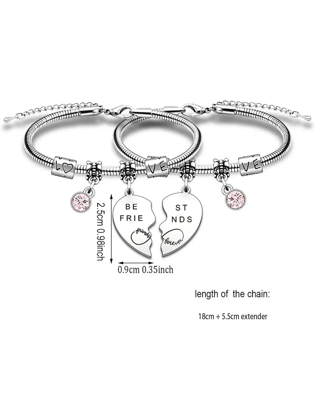 Sisters Best Friend Matching Bracelet, Cute Stainless Steel Jewelry for Girls, Birthday & Christmas Gift Ideas, Fashion Accessories for Women & Girls