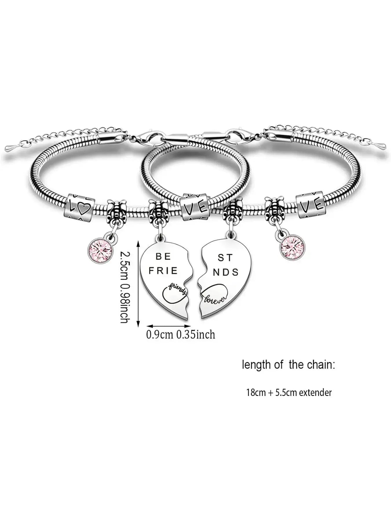 Sisters Best Friend Matching Bracelet, Cute Stainless Steel Jewelry for Girls, Birthday & Christmas Gift Ideas, Fashion Accessories for Women & Girls